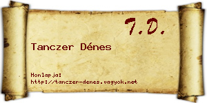 Tanczer Dénes névjegykártya