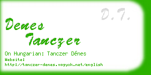 denes tanczer business card